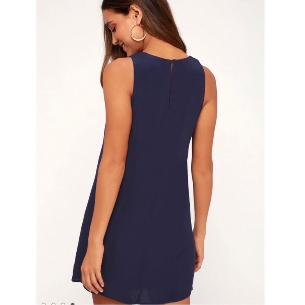 Lulus Sassy Sweetheart Navy Blue Casual Shift Dress - Picture 2 of 7